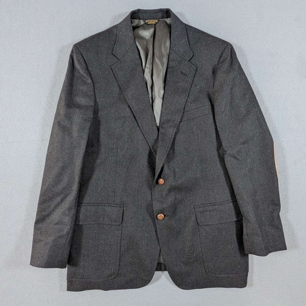 Gant Sport‎ Coat Mens 45R Gray Wool Elbow Patch Blazer USA